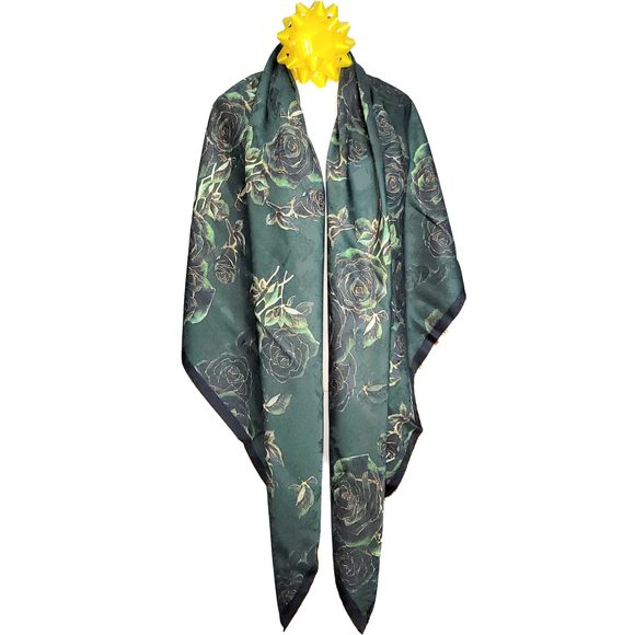 NWT Double Sided Silk Scarf 52"x52" Large Square Shawl Wrap XiangYunShal 2226 - Picture 3 of 11